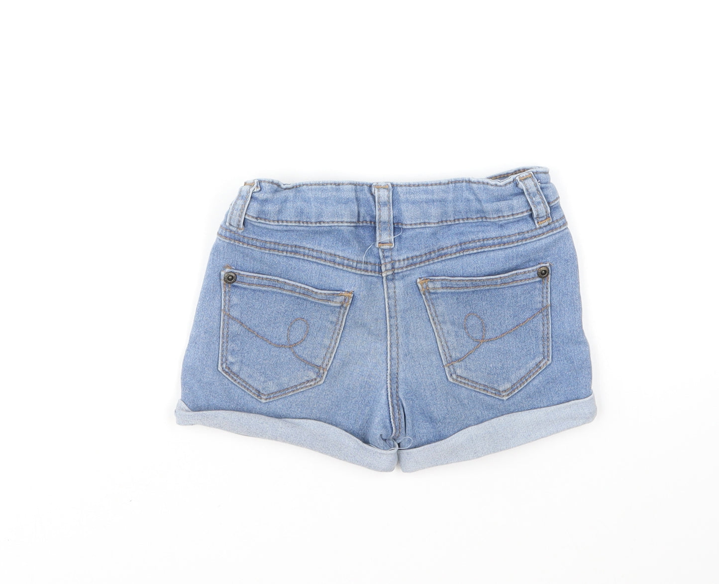 Denim & Co. Girls Blue Cotton Hot Pants Shorts Size 2-3 Years Regular Snap