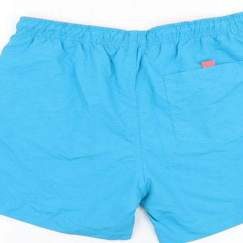 Peacocks Mens Blue Polyester Sweat Shorts Size M Regular Drawstring - Swimwear