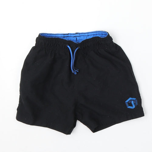F&F Boys Black Polyester Sweat Shorts Size 3-4 Years Regular Drawstring - swim shorts