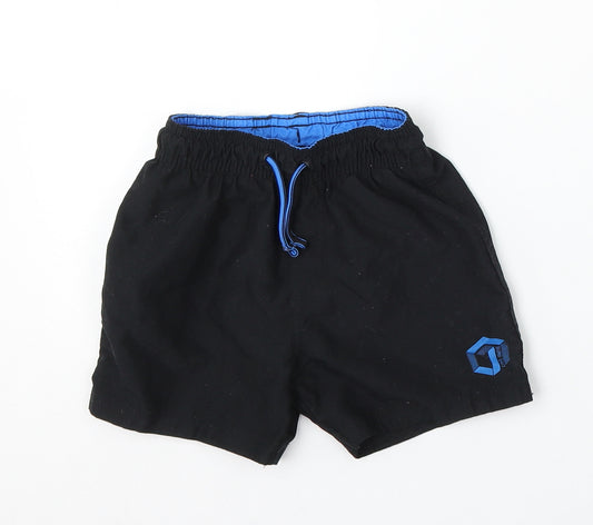 F&F Boys Black Polyester Sweat Shorts Size 3-4 Years Regular Drawstring - swim shorts