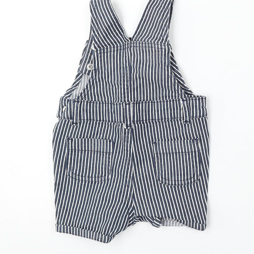 Primark Girls Blue Striped Cotton Dungaree Outfit/Set Size 3-6 Months Snap