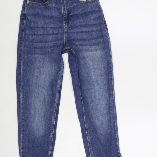 George Girls Blue Cotton Straight Jeans Size 9-10 Years Regular Button