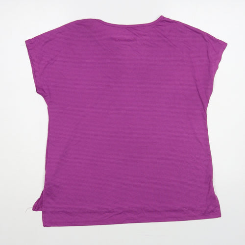Dunnes Stores Womens Purple Polyester Basic T-Shirt Size M Round Neck Pullover