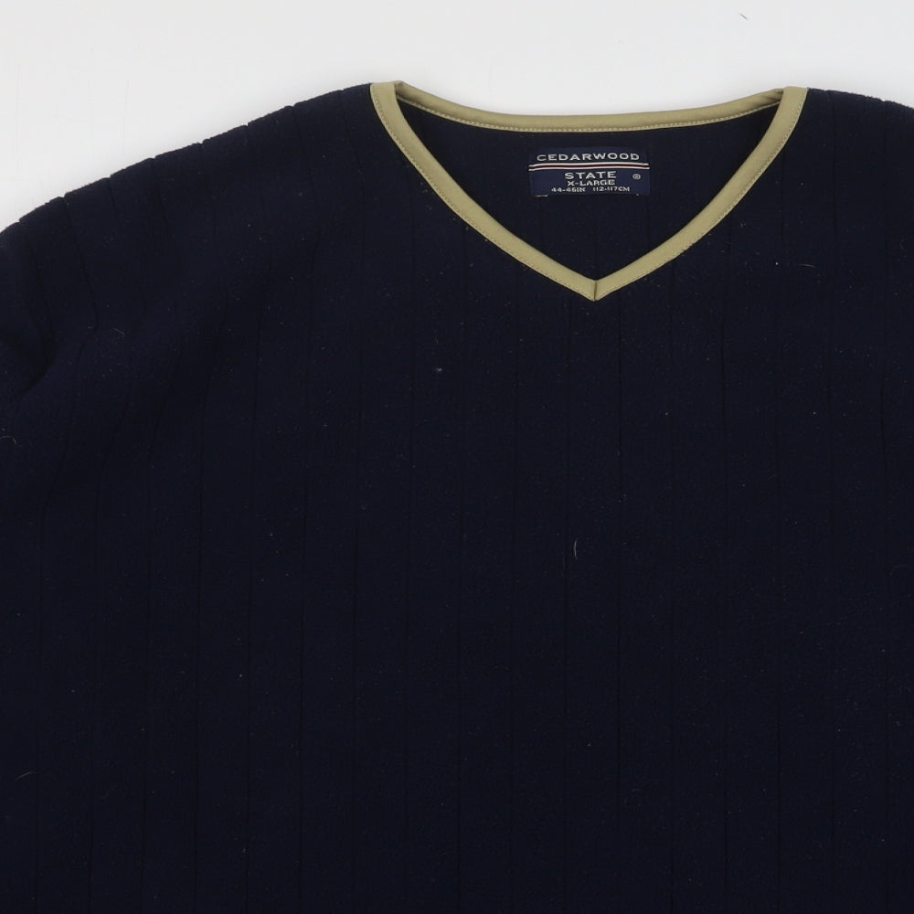 Cedar Wood State Mens Blue Polyester Pullover Sweatshirt Size XL
