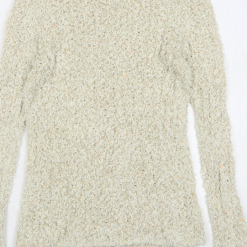Zara Girls Beige Round Neck Polyester Pullover Jumper Size 13-14 Years Pullover