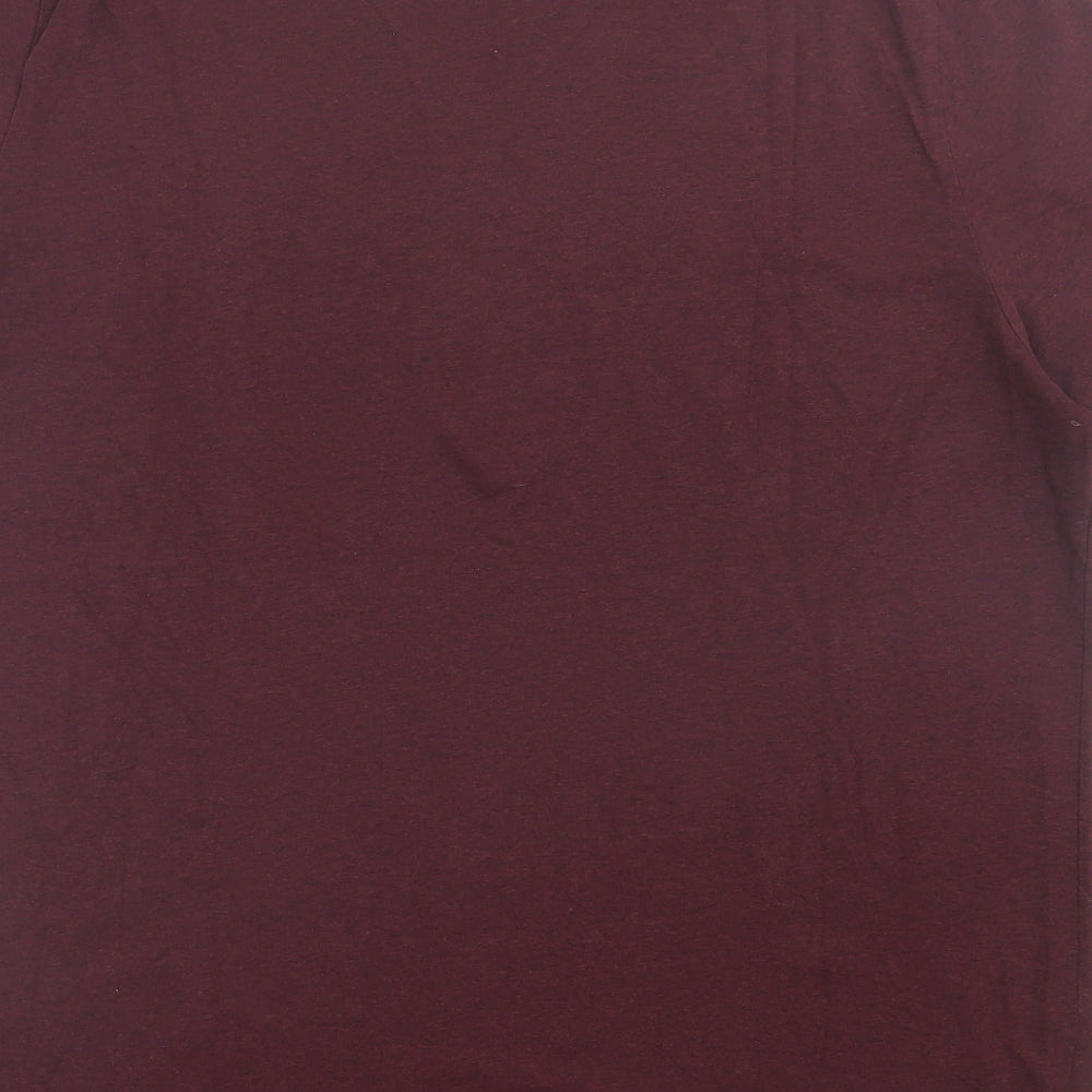 Livergy Mens Red Cotton T-Shirt Size XL V-Neck