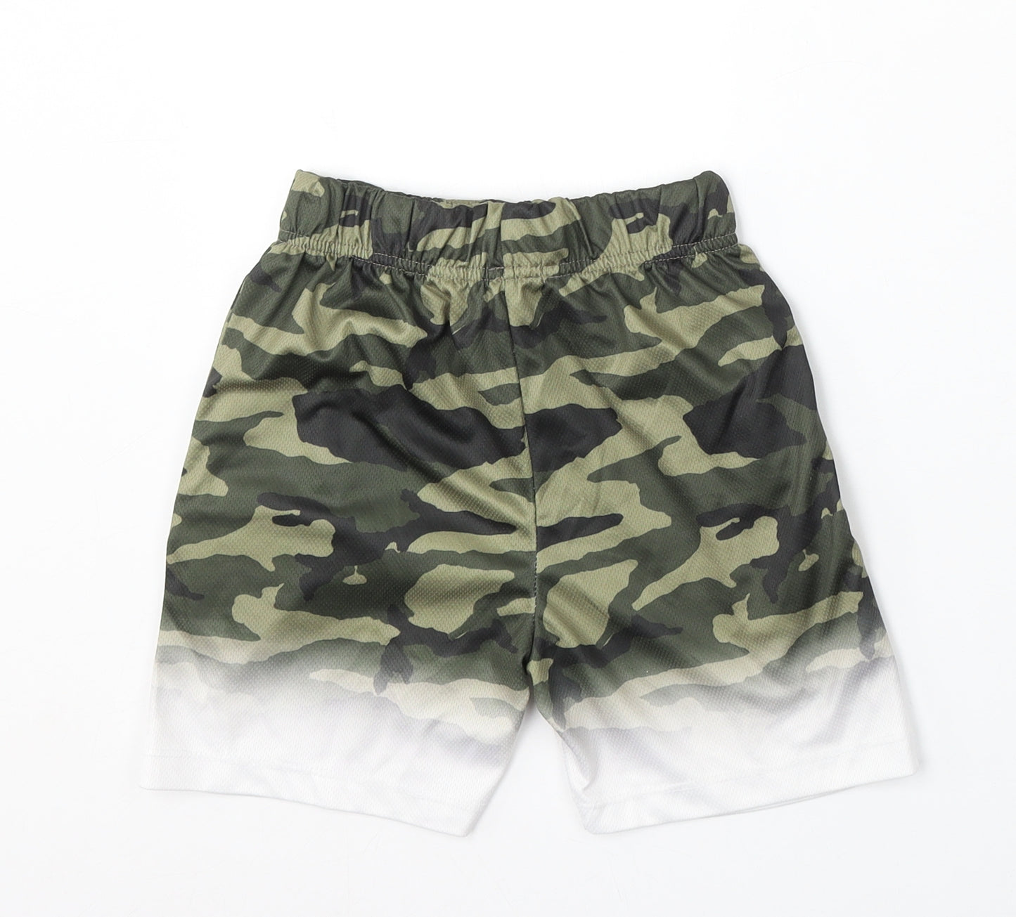 Pep&Co Boys White Camouflage Polyester Sweat Shorts Size 7-8 Years Regular Drawstring