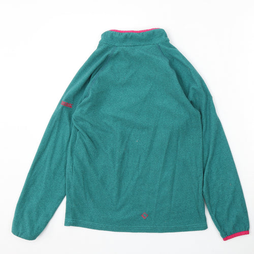 Regatta Girls Green Polyester Pullover Sweatshirt Size 13 Years Zip