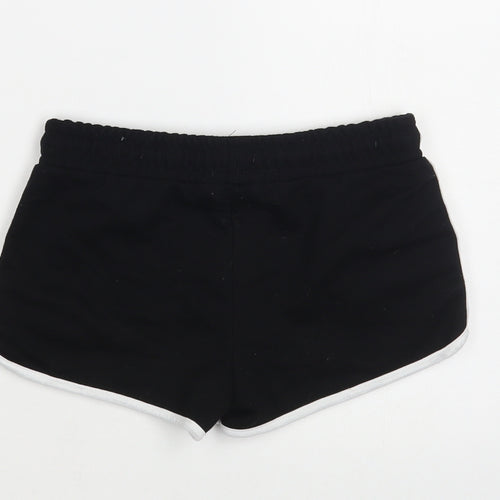 Primark Girls Black Cotton Sweat Shorts Size 9-10 Years Regular Drawstring