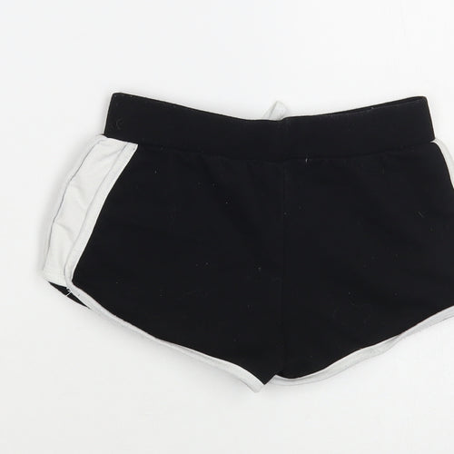 Primark Girls Black Cotton Sweat Shorts Size 8-9 Years Regular Drawstring