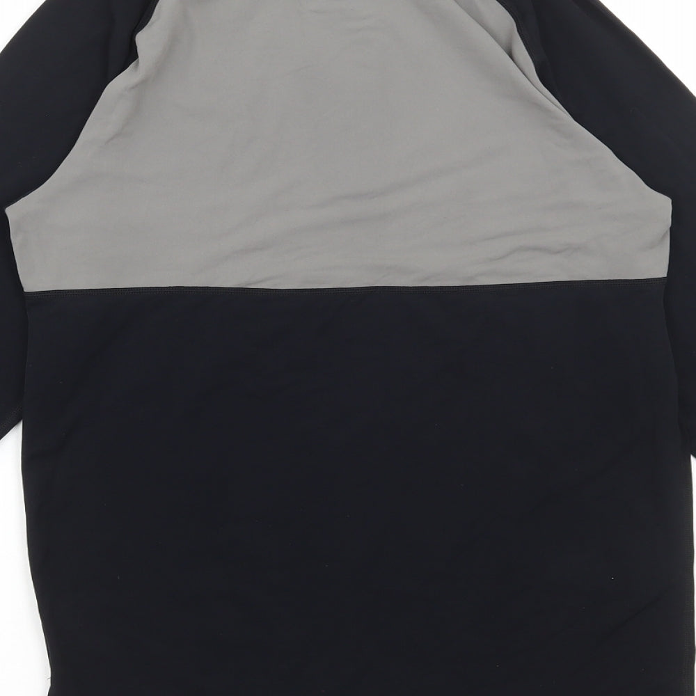 NEVICA Mens Black Nylon Basic T-Shirt Size S Collared Zip