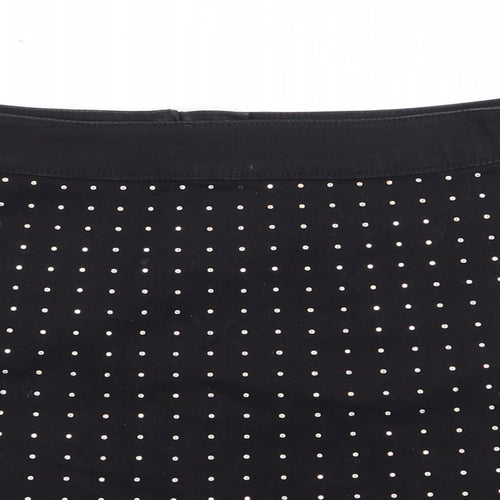 George Girls Black Cotton A-Line Skirt Size 12-13 Years Regular Zip