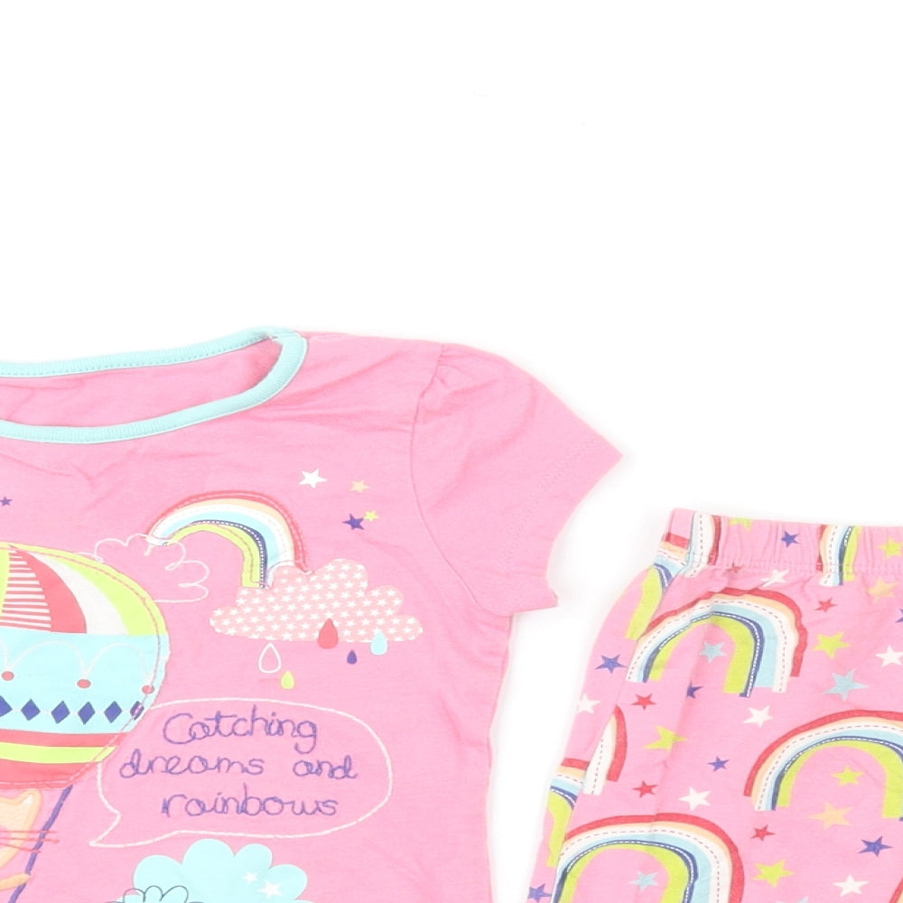 George Girls Pink Geometric Cotton Set Pyjama Set Size 12-18 Months Pullover - Catching Dreams and Rainbows.