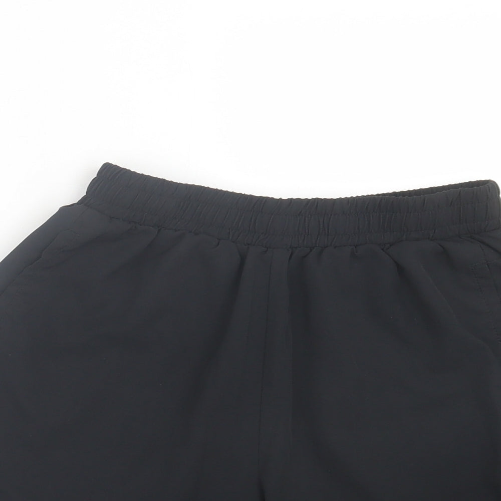 Slazenger Boys Black Polyester Sweat Shorts Size 13 Years Regular Drawstring - White Trim