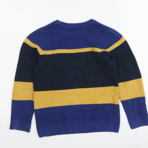 Dunnes Stores Boys Multicoloured Round Neck Striped Cotton Pullover Jumper Size 6-7 Years Pullover
