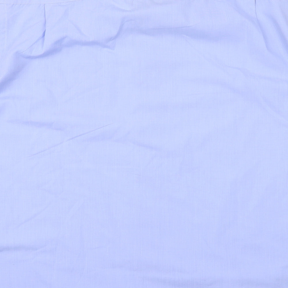 Cedarwood State Mens Blue Polyester Dress Shirt Size 16 Collared Button