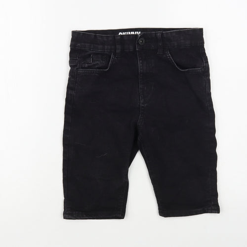 Matalan Boys Black Cotton Chino Shorts Size 10 Years Regular Buckle