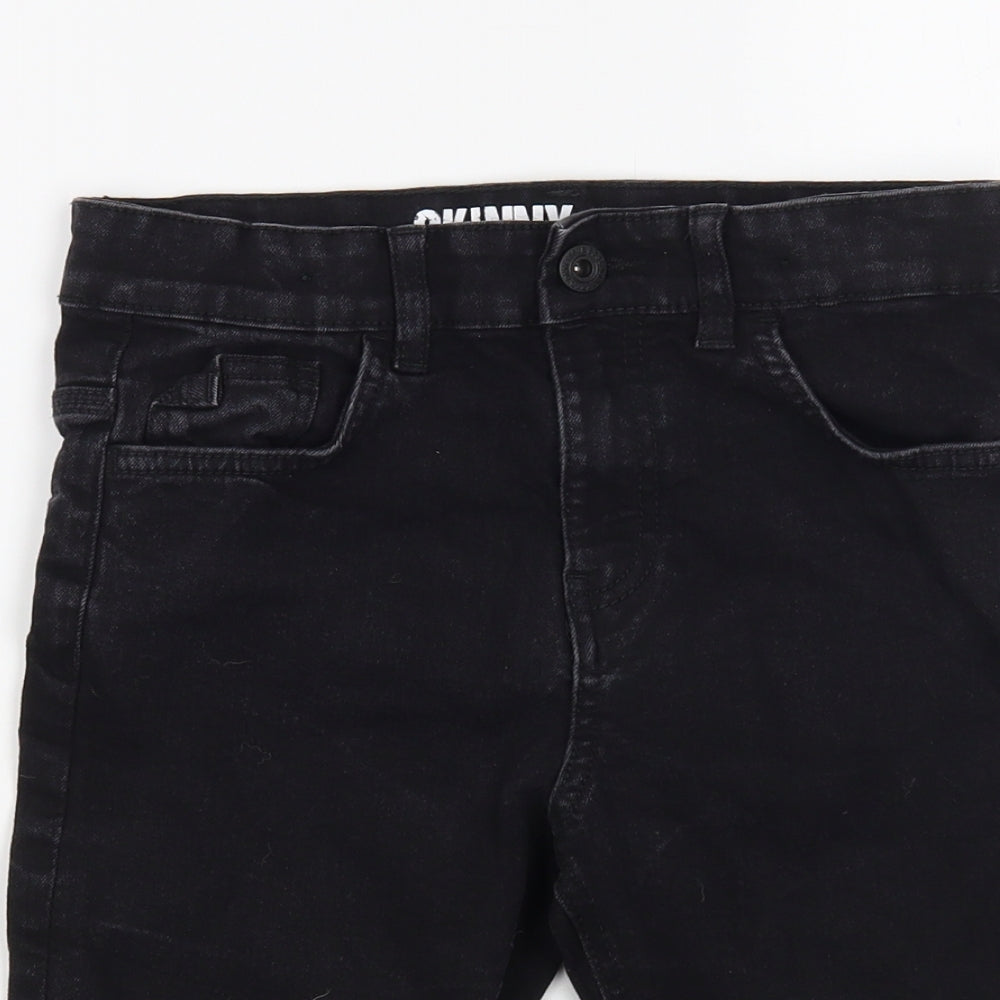 Matalan Boys Black Cotton Chino Shorts Size 10 Years Regular Buckle