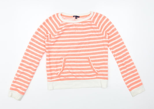 Gap Girls Pink Striped Polyester Pullover Sweatshirt Size 14-15 Years Pullover