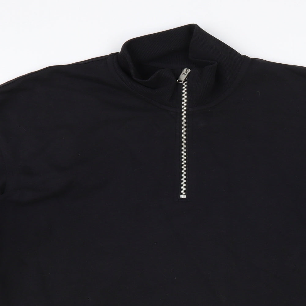 Selected Homme Mens Black Cotton Pullover Sweatshirt Size L