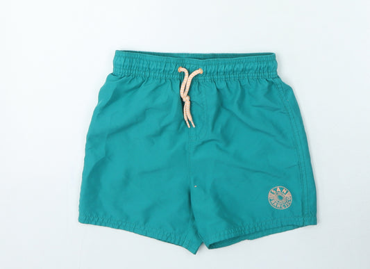 George Boys Green Polyester Sweat Shorts Size 5-6 Years Regular Drawstring