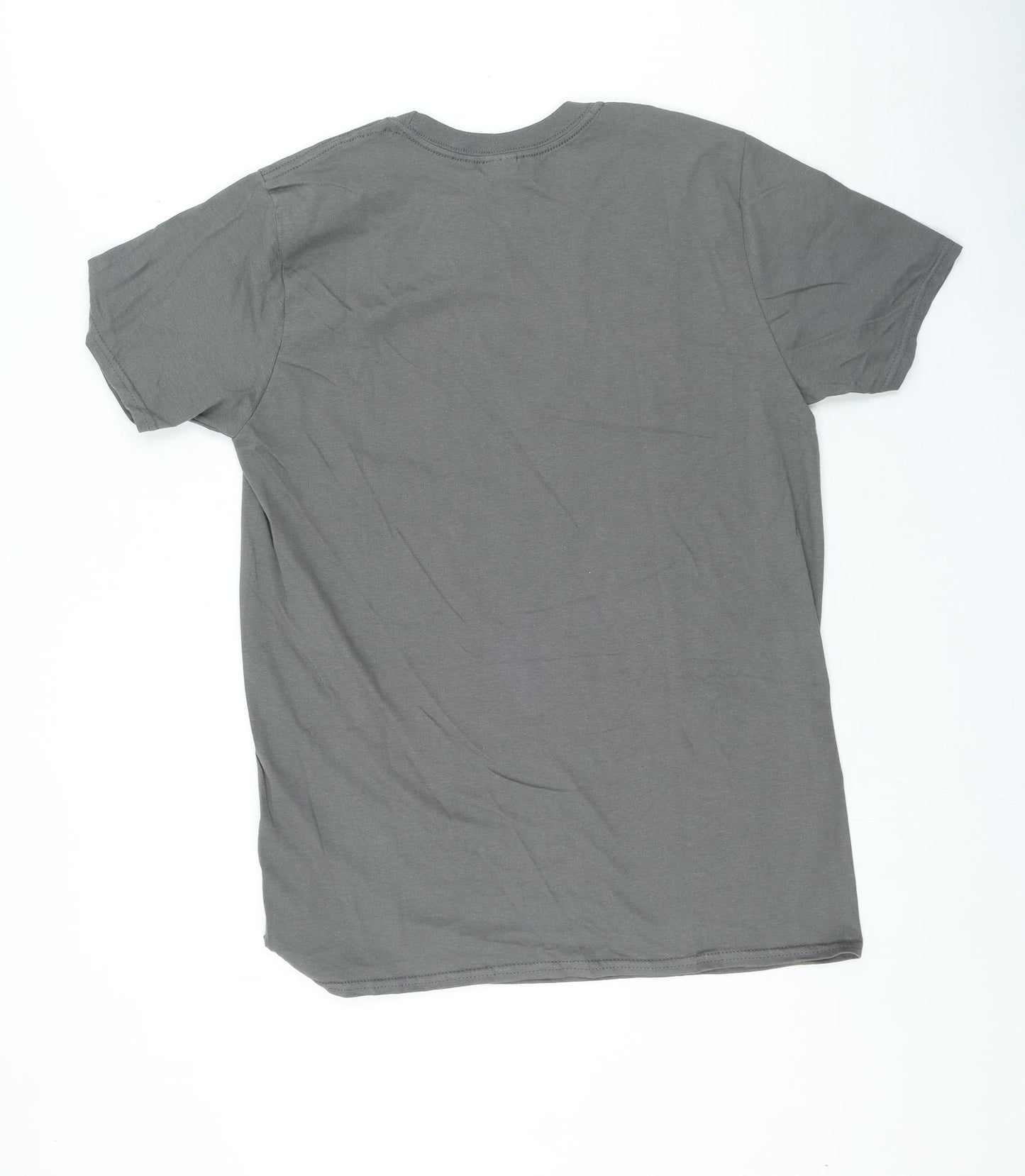 Gildan Mens Grey Cotton T-Shirt Size M Round Neck - Boojum Addict
