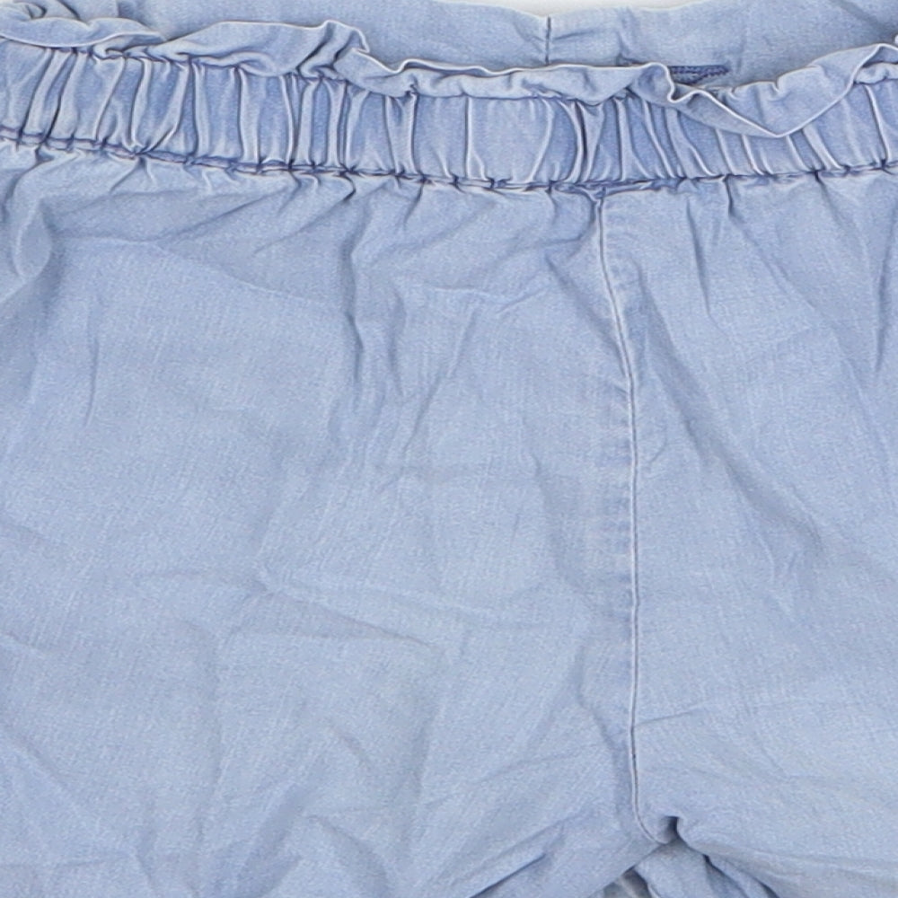 Dunnes Stores Girls Blue Lyocell Mom Shorts Size 6 Years Regular Buckle
