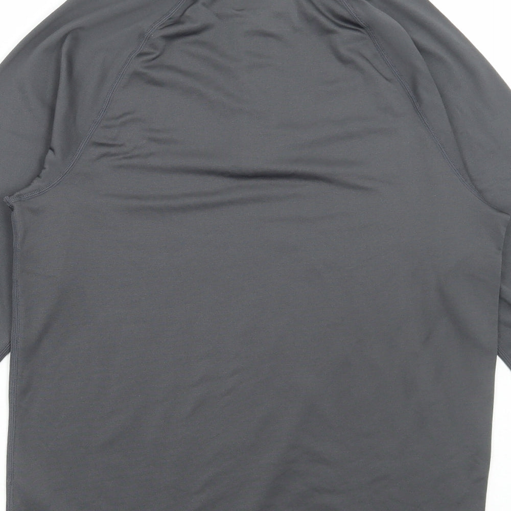 NEVICA Mens Grey Polyester Basic T-Shirt Size S Collared Zip