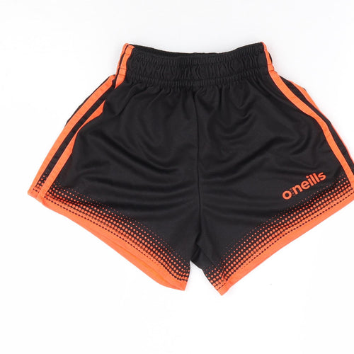 O'Niells Boys Black Polyester Sweat Shorts Size S Regular Drawstring