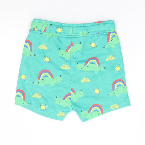 George Boys Multicoloured Geometric Cotton Sweat Shorts Size 2-3 Years Regular Drawstring - Dinosaur