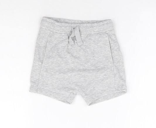 George Boys Grey Cotton Sweat Shorts Size 2-3 Years Regular Drawstring