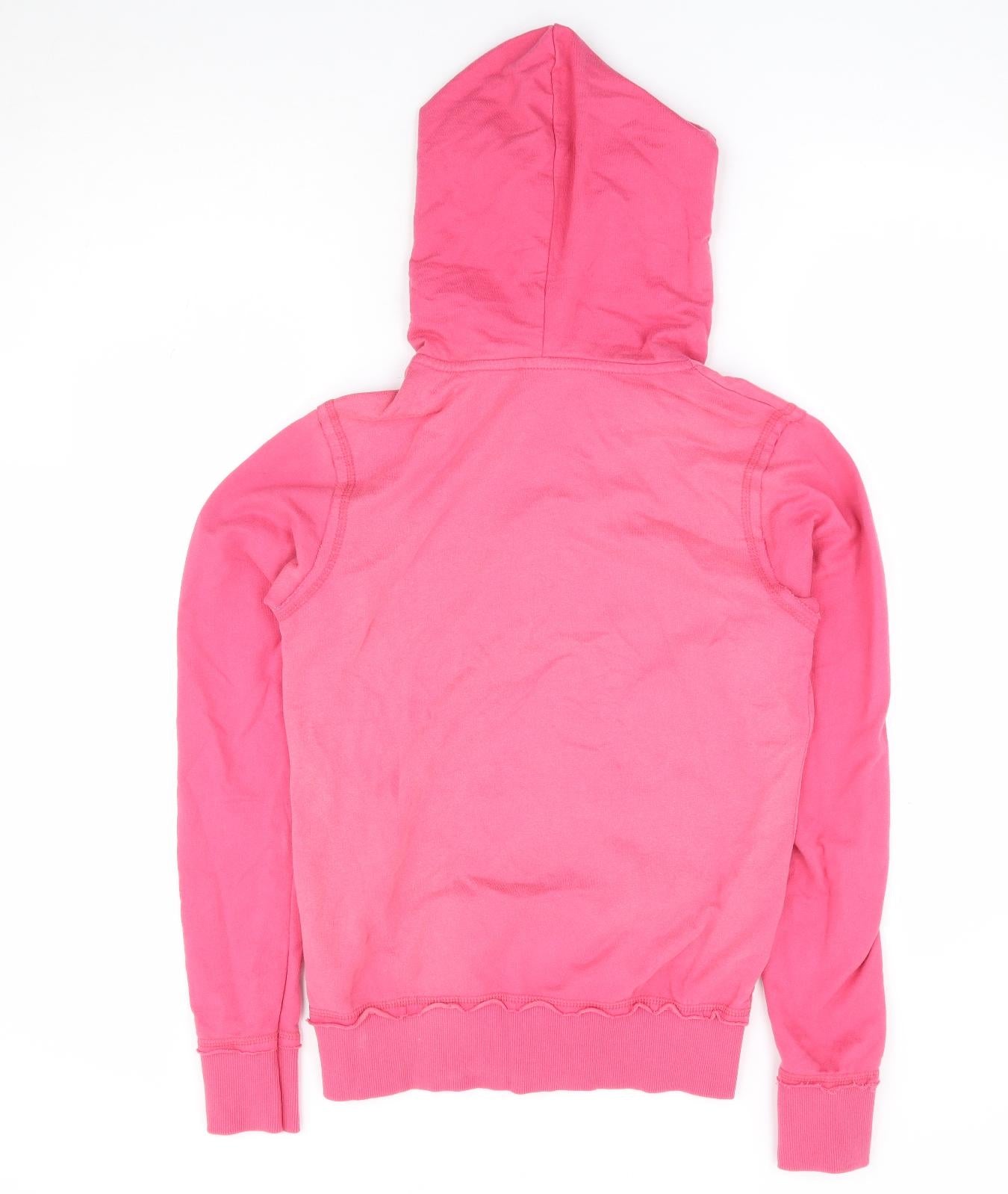 Supreme Womens Pink 100% Cotton Full Zip Hoodie Size 10 Zip