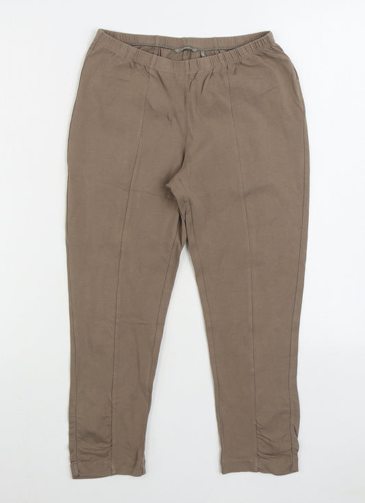 Sandwich Womens Brown Cotton Jogger Leggings Size S L22 in - Ruched Ankle