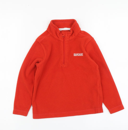 Regatta Boys Red Polyester Pullover Hoodie Size 5-6 Years Pullover