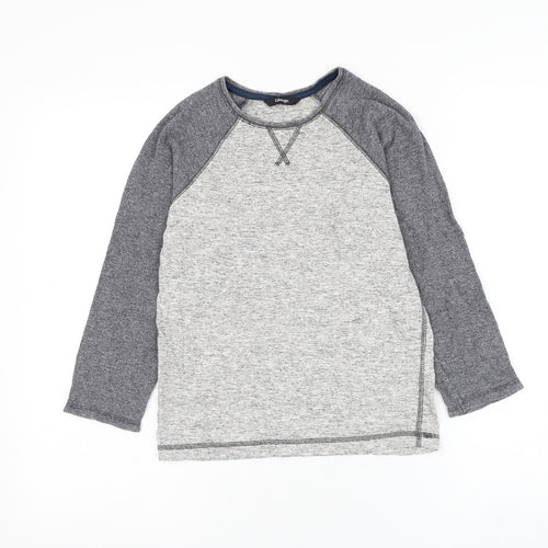 George Boys Grey Round Neck Cotton Pullover Jumper Size 8-9 Years Pullover