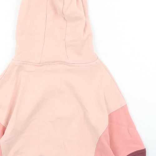 NEXT Girls Pink Cotton Henley Hoodie Size 3 Years Pullover