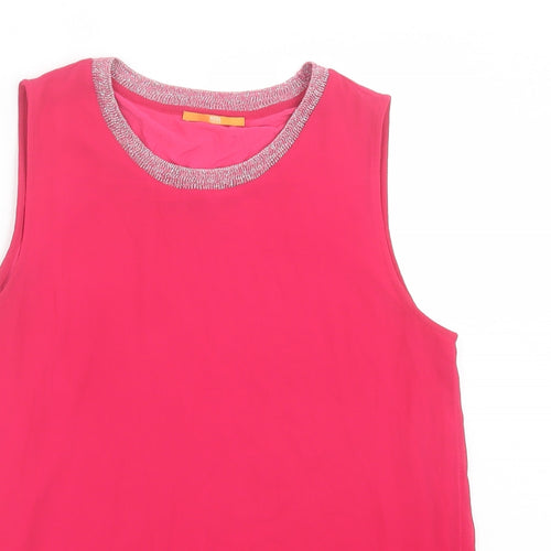 HUGO BOSS Womens Pink Polyester Basic Tank Size S Crew Neck - Layered