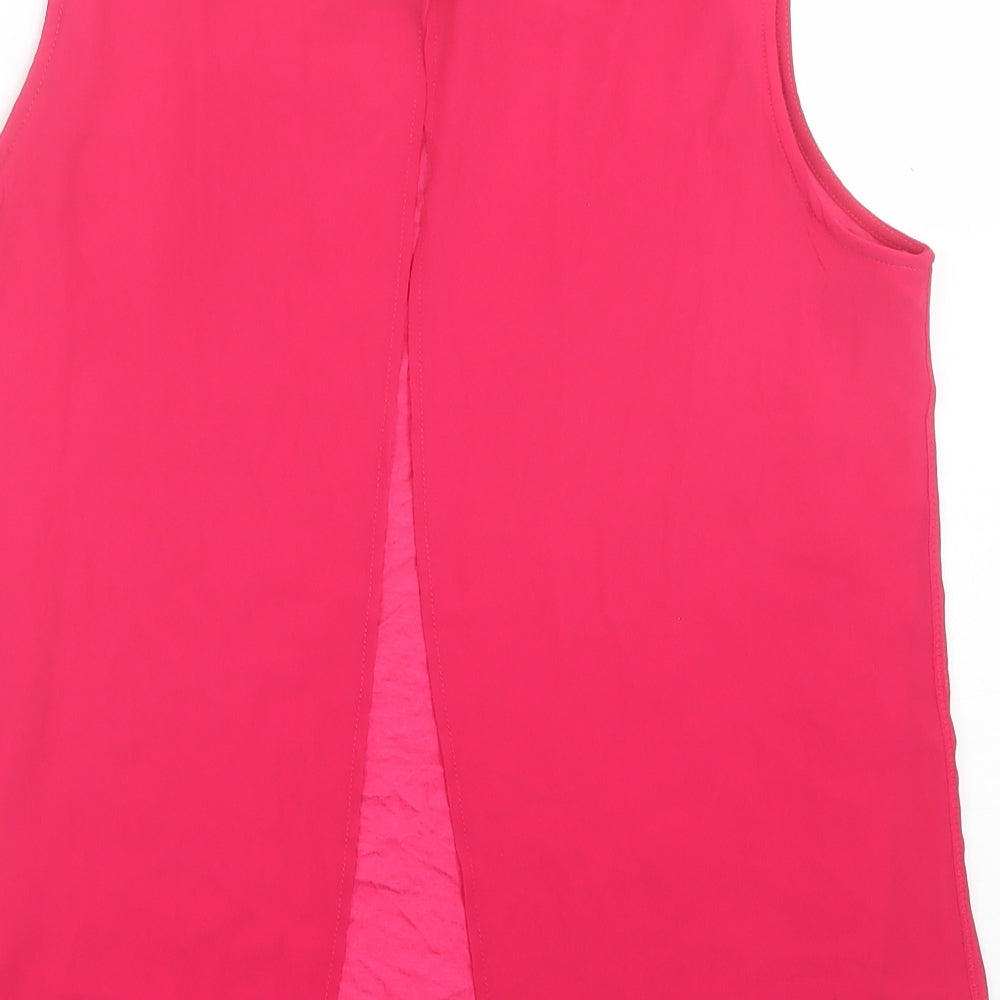 HUGO BOSS Womens Pink Polyester Basic Tank Size S Crew Neck - Layered