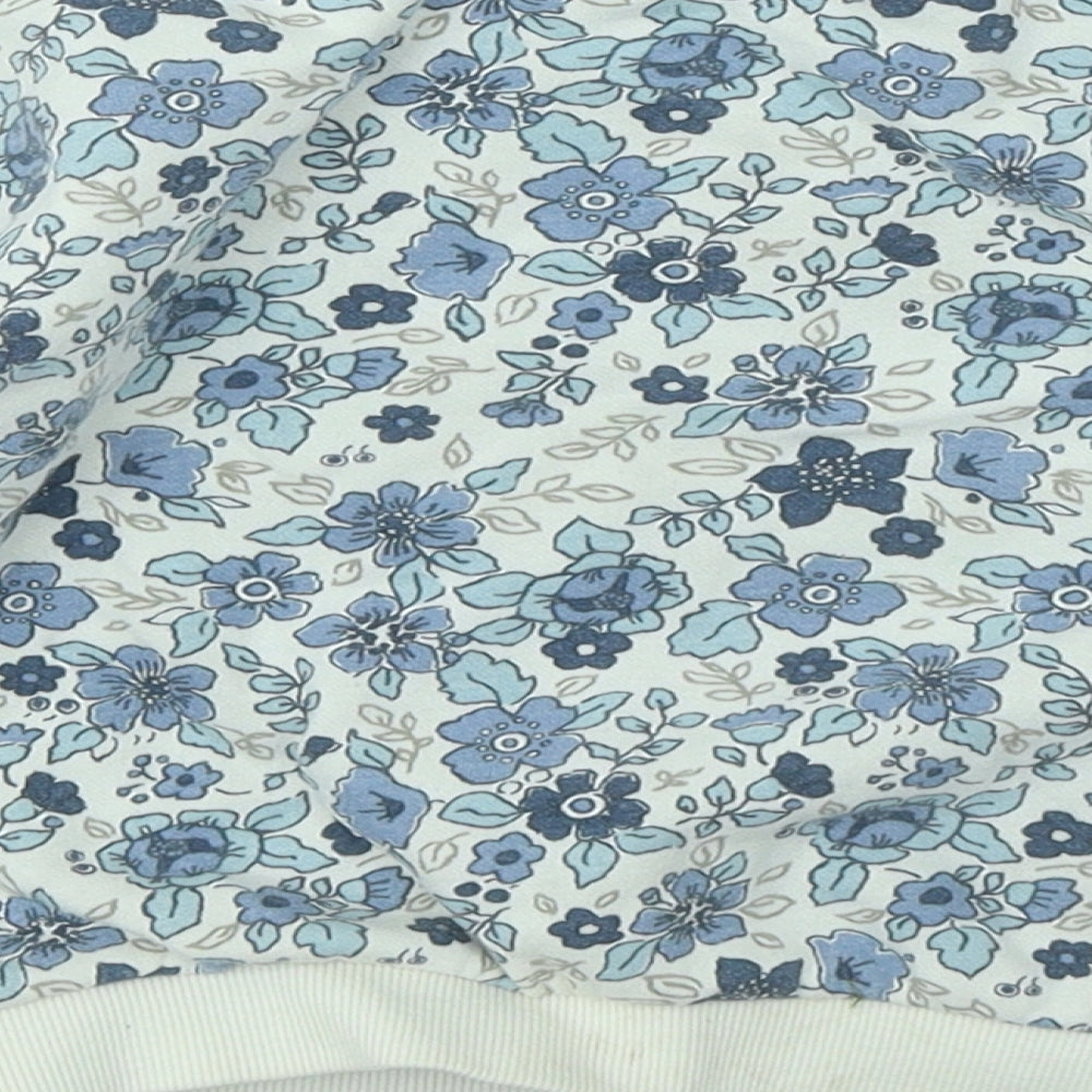 Matalan Girls Blue Floral Cotton Pullover Sweatshirt Size 2-3 Years