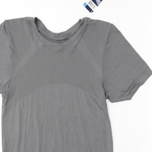 Crivit Mens Grey Polyester Basic T-Shirt Size M Round Neck