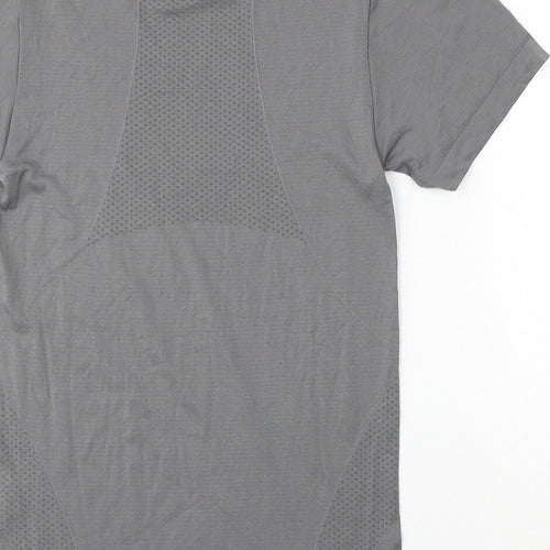 Crivit Mens Grey Polyester Basic T-Shirt Size M Round Neck