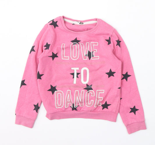 Pep&co Girls Pink Polyester Pullover Sweatshirt Size 6-7 Years - Love to Dance
