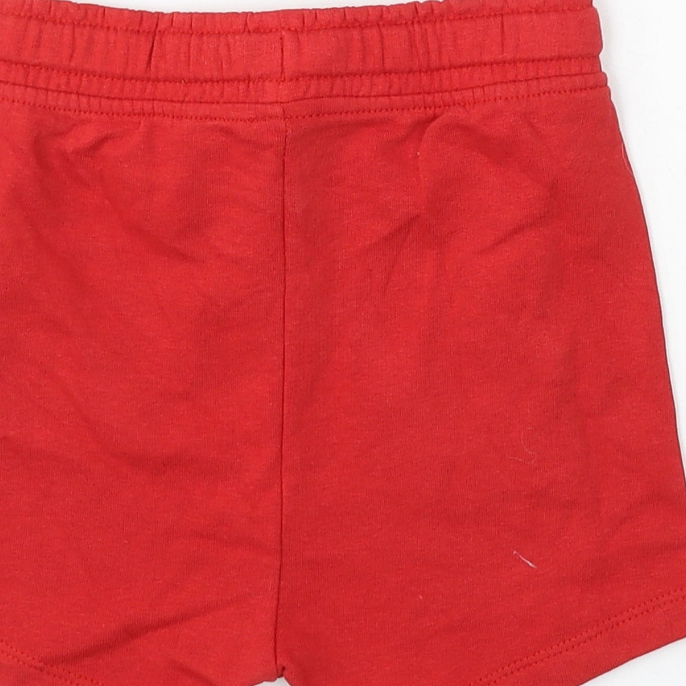 George Boys Red Cotton Sweat Shorts Size 2-3 Years Regular Drawstring