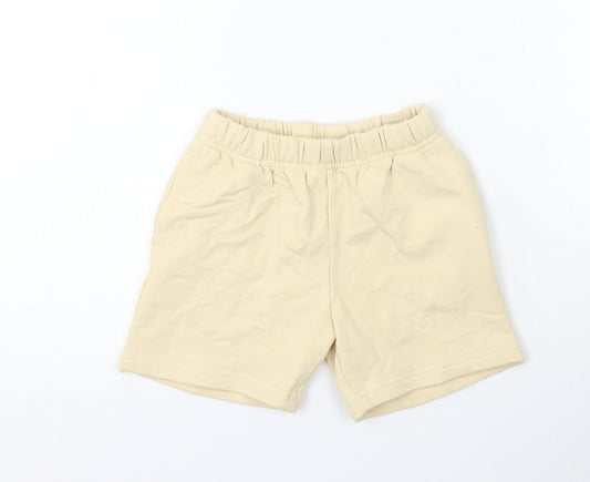 H&M Boys Beige Cotton Sweat Shorts Size 2-3 Years Regular