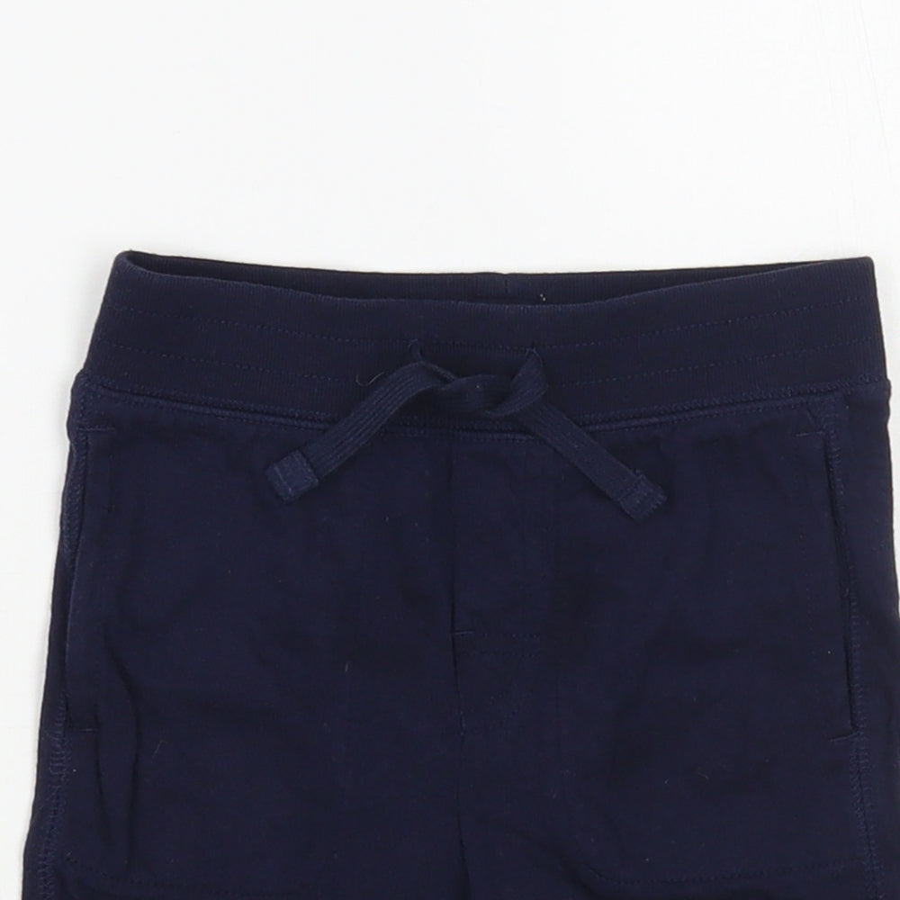 Gap Boys Blue Cotton Sweat Shorts Size 2 Years Regular Drawstring