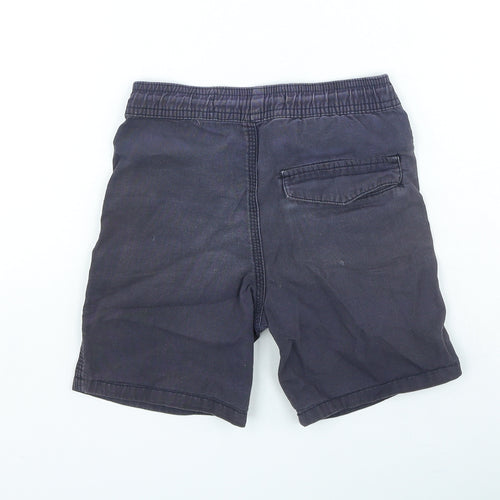 Denim & Co. Boys Blue Cotton Cargo Shorts Size 5-6 Years Regular Drawstring