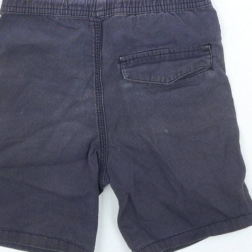 Denim & Co. Boys Blue Cotton Cargo Shorts Size 5-6 Years Regular Drawstring