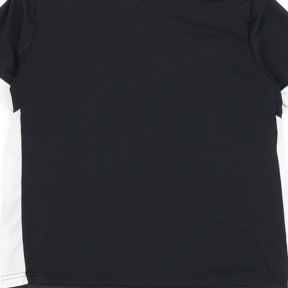 Kipsta Boys Black Polyester Jersey T-Shirt Size 9-10 Years V-Neck Pullover