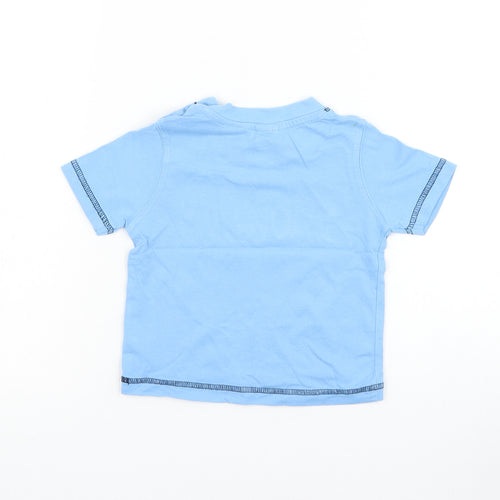 MINIMODE Boys Blue Cotton Basic T-Shirt Size 6-9 Months Round Neck Pullover - I Love My Daddy