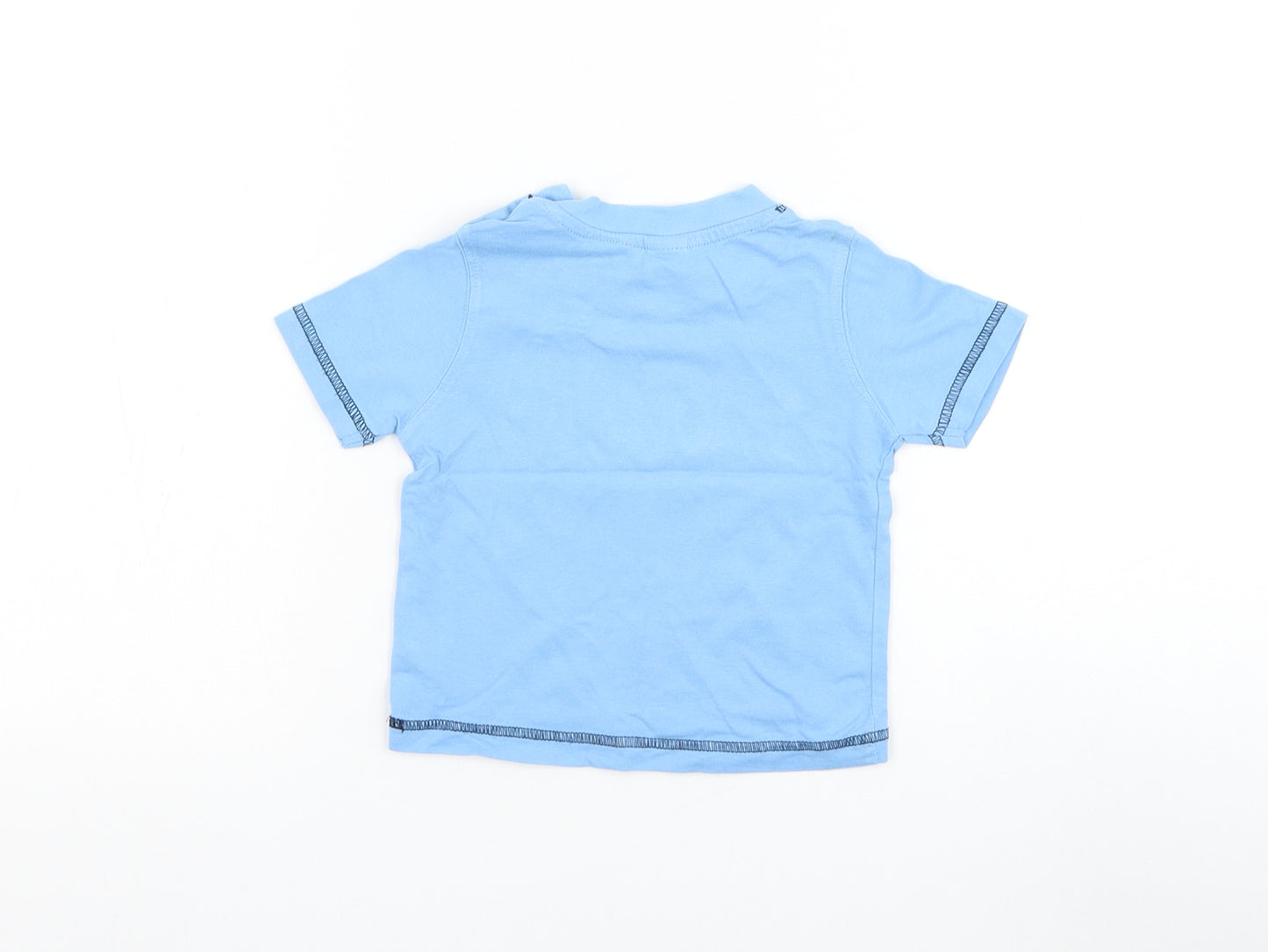 MINIMODE Boys Blue Cotton Basic T-Shirt Size 6-9 Months Round Neck Pullover - I Love My Daddy